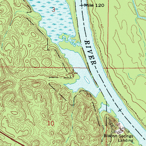 Topographic Map of Shorts Landing (historical), AL