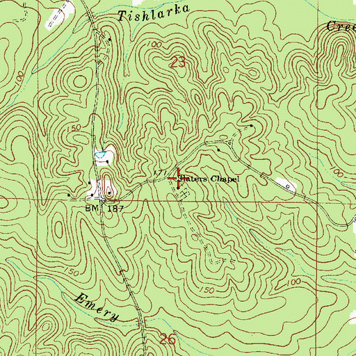 Topographic Map of Sisters Chapel, AL