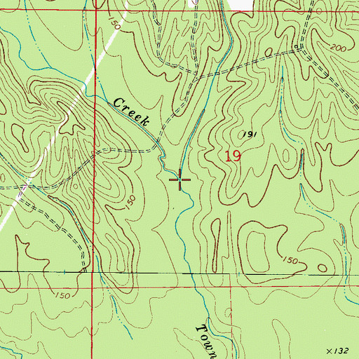 Topographic Map of Slay Branch, AL