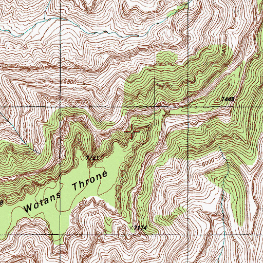 Topographic Map of Wotans Throne, AZ
