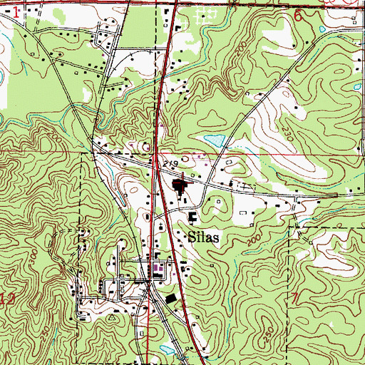 Topographic Map of Southern Choctaw High School, AL