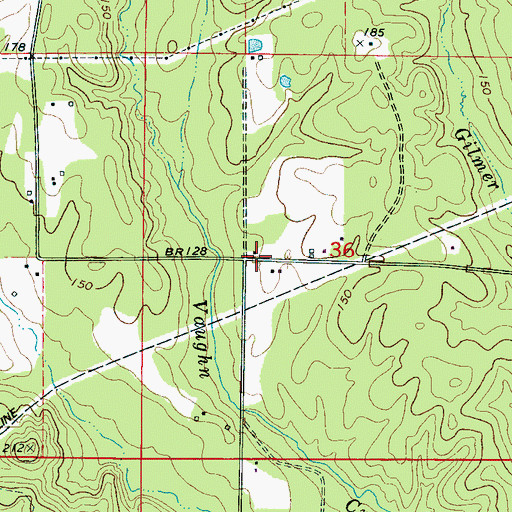 Topographic Map of Sunshine School (historical), AL