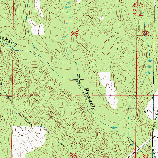 Topographic Map of Townsend Branch, AL