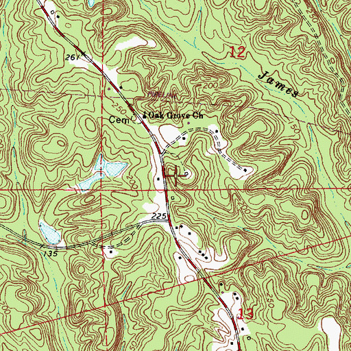 Topographic Map of Tullis School (historical), AL