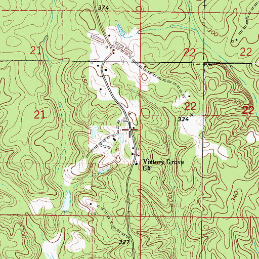 Topographic Map of Turner, AL