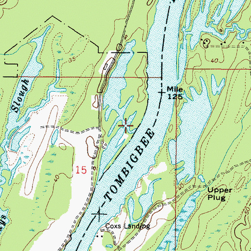 Topographic Map of Turner Shoals, AL