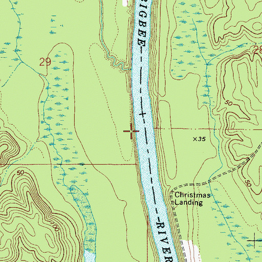 Topographic Map of Upper Bass Landing (historical), AL