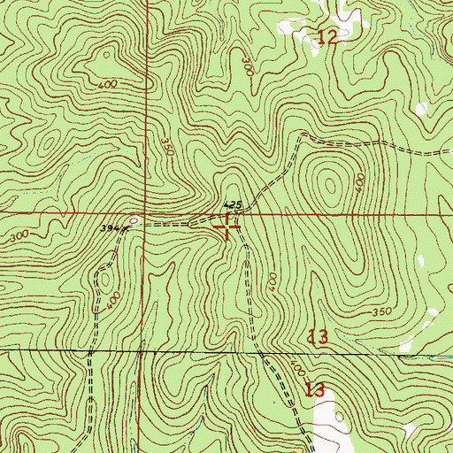Topographic Map of West Point Church (historical), AL