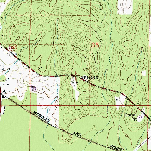 Topographic Map of Williams Crossroads (historical), AL