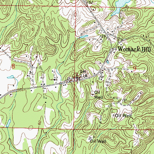 Topographic Map of Womack Hill Baptist Church, AL