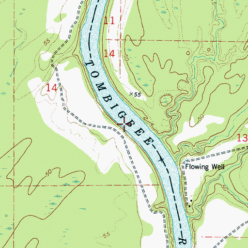 Topographic Map of Pearsons Shoal, AL