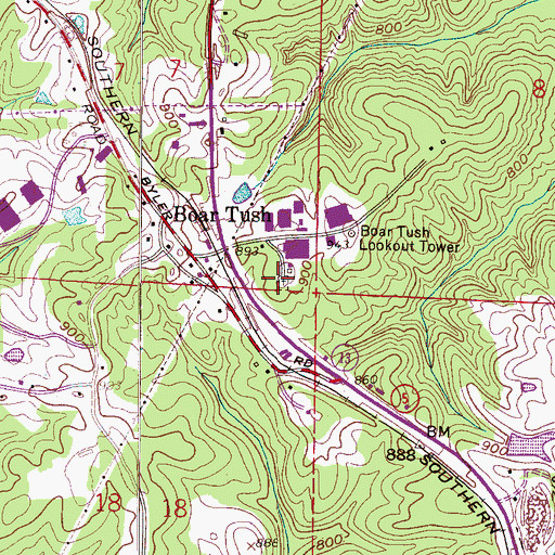 Topographic Map of Botush Church, AL