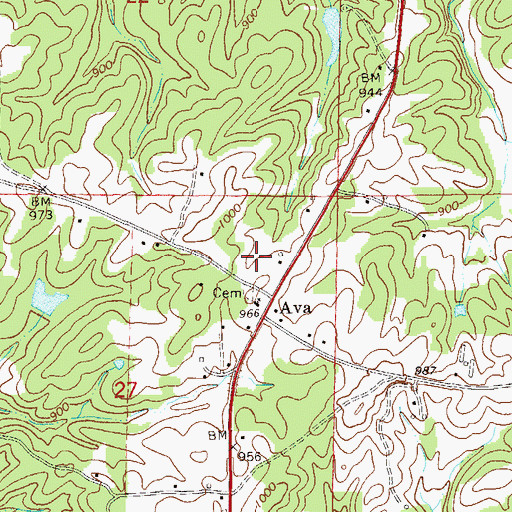 Topographic Map of Ava Church, AL