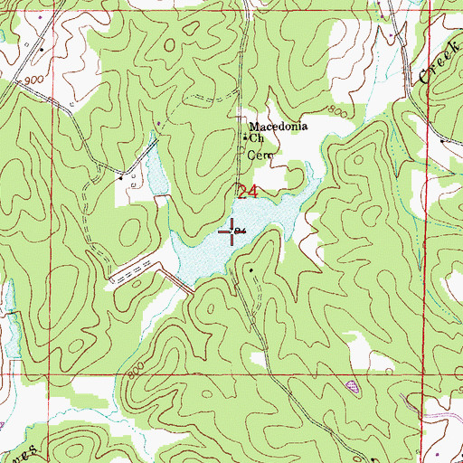 Topographic Map of Bell Lake, AL
