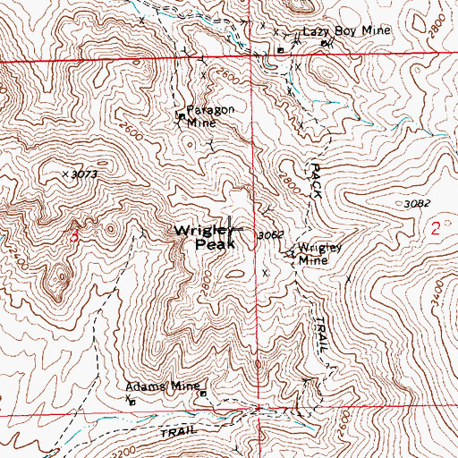 Topographic Map of Wrigley Peak, AZ