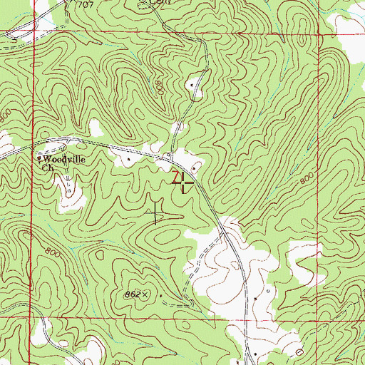 Topographic Map of Big Hunting Club, AL