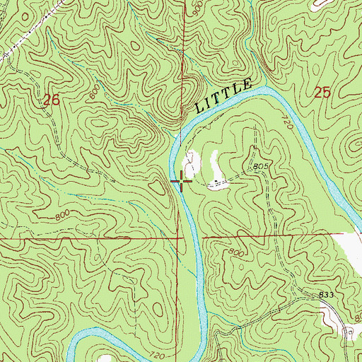Topographic Map of Brown Ford (historical), AL