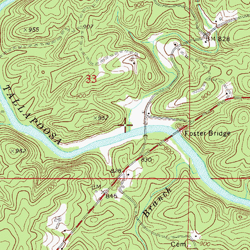 Topographic Map of Buckhannon Creek, AL