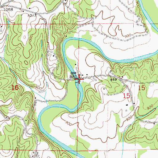 Topographic Map of Butler Bridge, AL