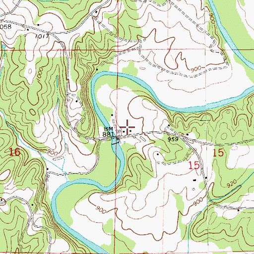 Topographic Map of Butlers Mill, AL