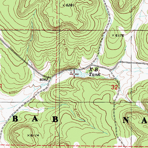 Topographic Map of X B Tank, AZ