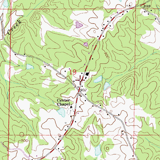 Topographic Map of Center Chapel, AL