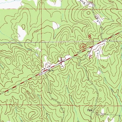 Topographic Map of Chesnut Fork Church, AL
