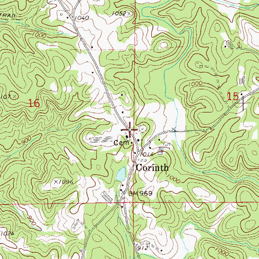 Topographic Map of Corinth Church, AL