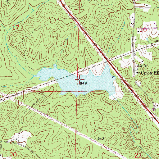 Topographic Map of Crystal Lake, AL