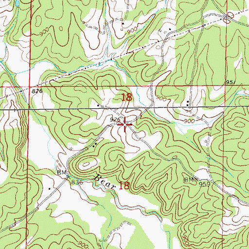 Topographic Map of Curt, AL