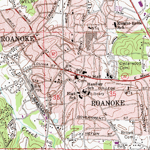 Topographic Map of First Baptist Church, AL
