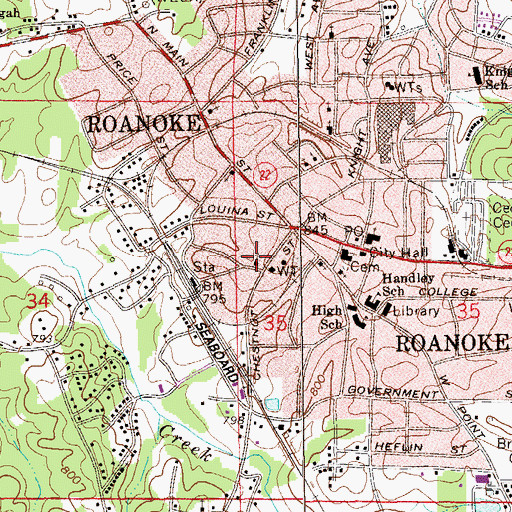 Topographic Map of First Christian Church, AL