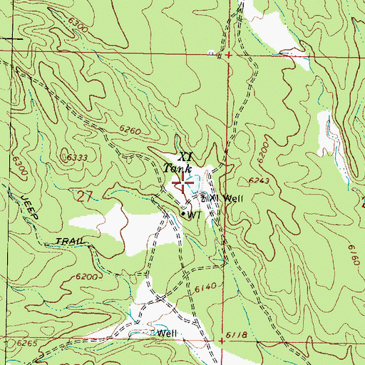 Topographic Map of X I Tank, AZ