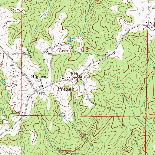 Topographic Map of Highway Ridge Memorial Gardens, AL