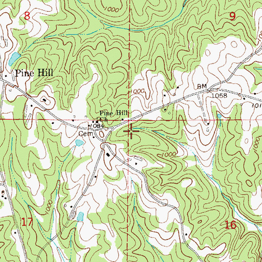 Topographic Map of Lofty, AL