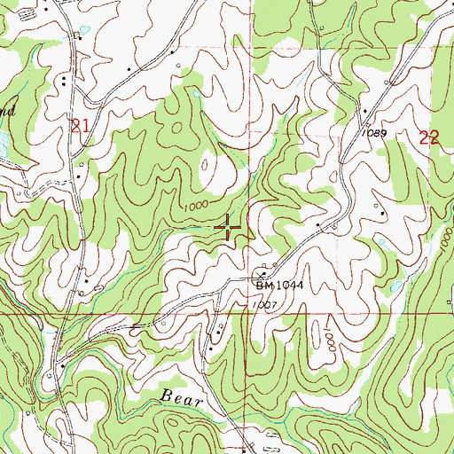 Topographic Map of McBurnett Ford (historical), AL