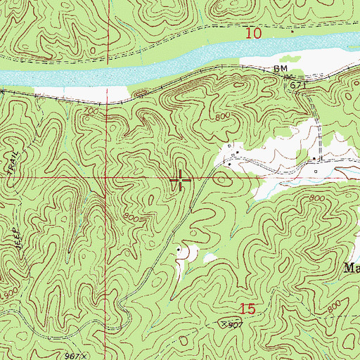 Topographic Map of Malone Cemetery, AL
