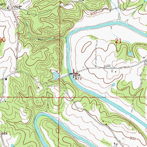 Topographic Map of Meadows Bridge, AL