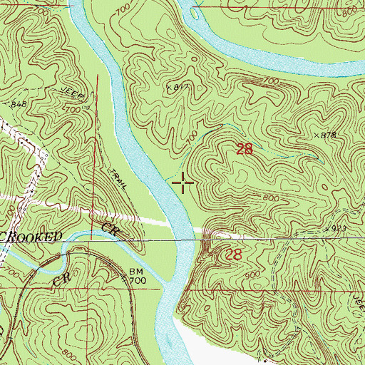 Topographic Map of Michels Ford (historical), AL