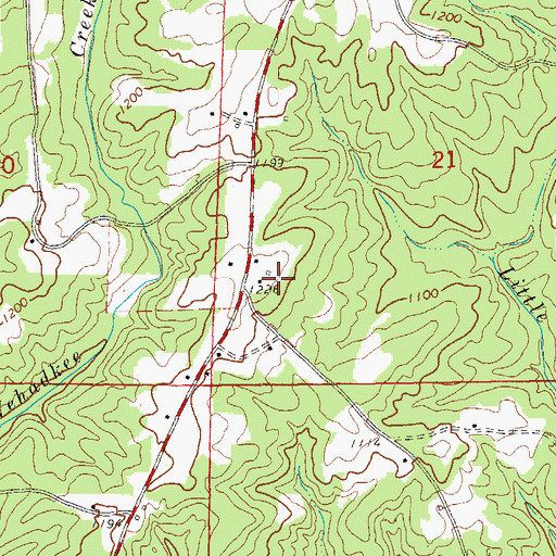 Topographic Map of Midway School (historical), AL