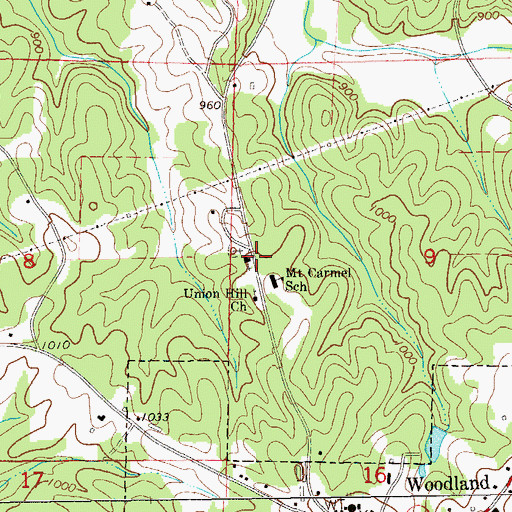 Topographic Map of Mount Carmel Church, AL