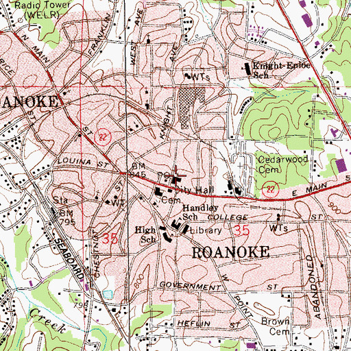 Topographic Map of First United Methodist Church, AL