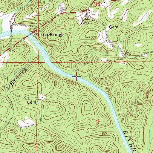 Topographic Map of Nixon Ford, AL