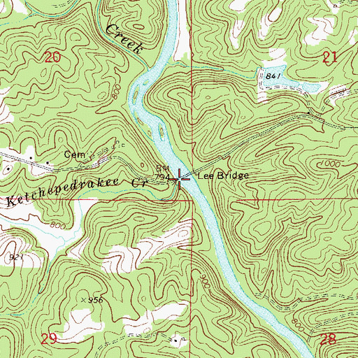 Topographic Map of Owen Ford, AL