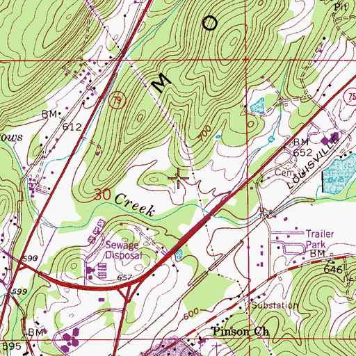 Topographic Map of Rudd Junior High School, AL