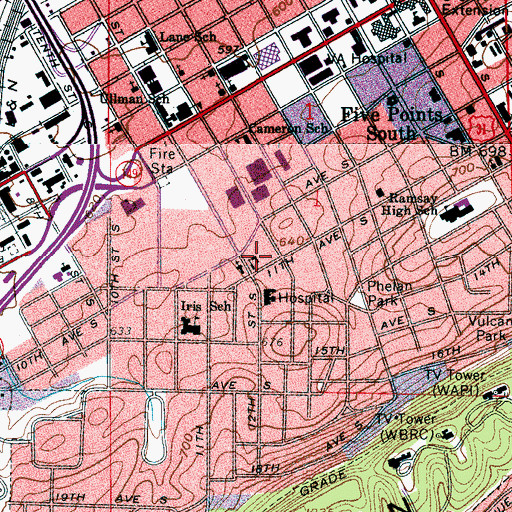 Topographic Map of Saint Andrews Episcopal Church, AL