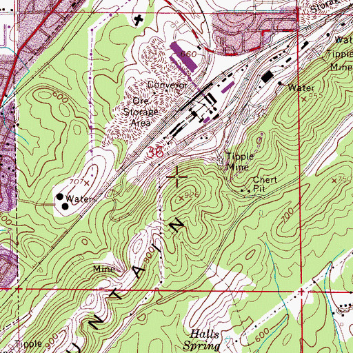 Topographic Map of Shades Mountain Elementary School, AL