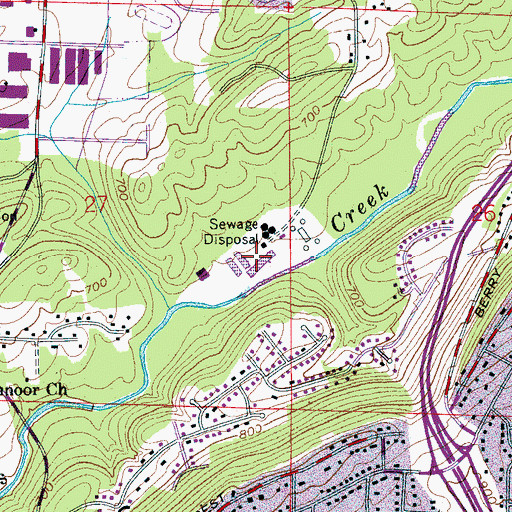 Topographic Map of Shades Valley Sewage Treatment Plant, AL