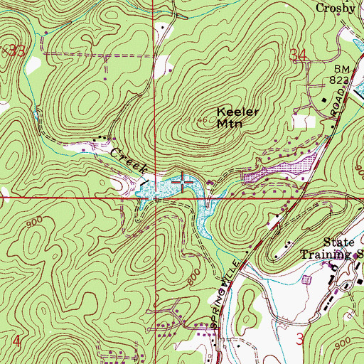 Topographic Map of Shadow Lake, AL