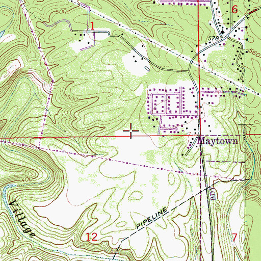 Topographic Map of Shady Grove Cemetery, AL